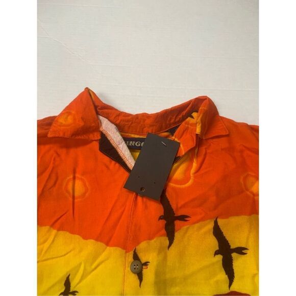 Multicolored Nature Graphic Button Down Top - Picture 4 of 7